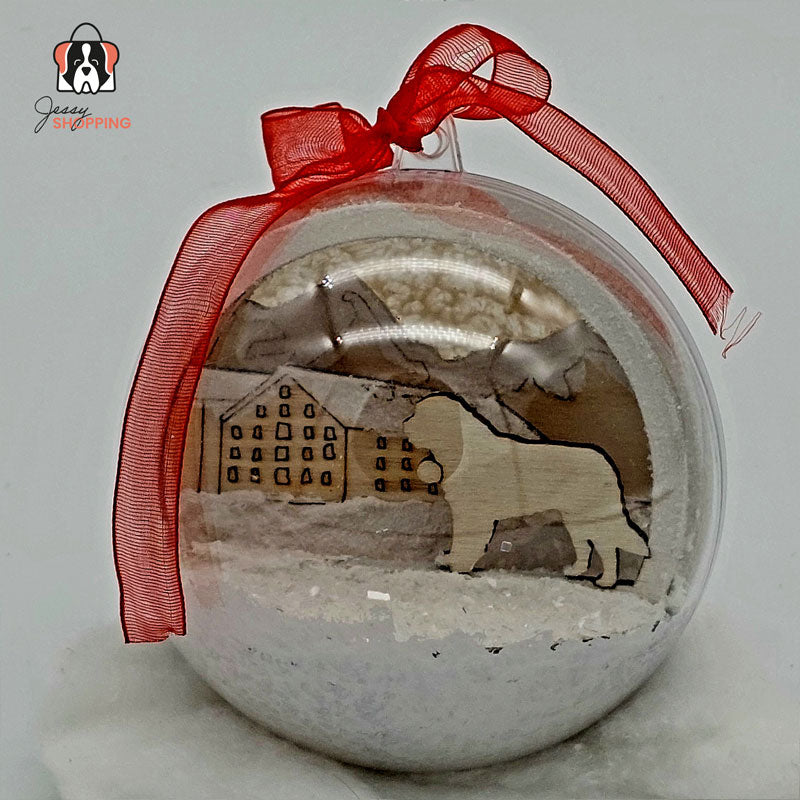 3D Saint Bernard Christmas ball