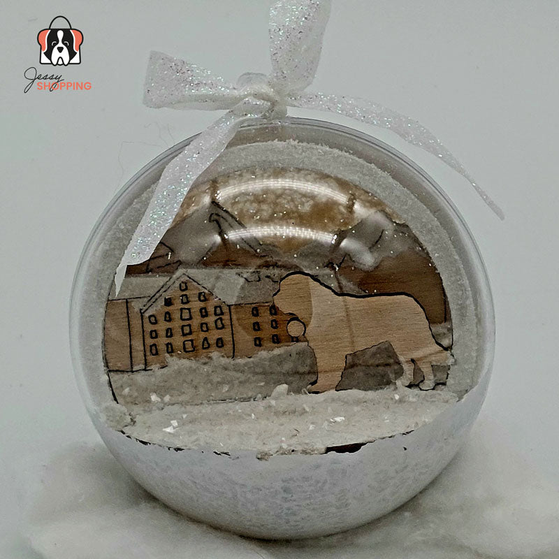 3D Saint Bernard Christmas ball