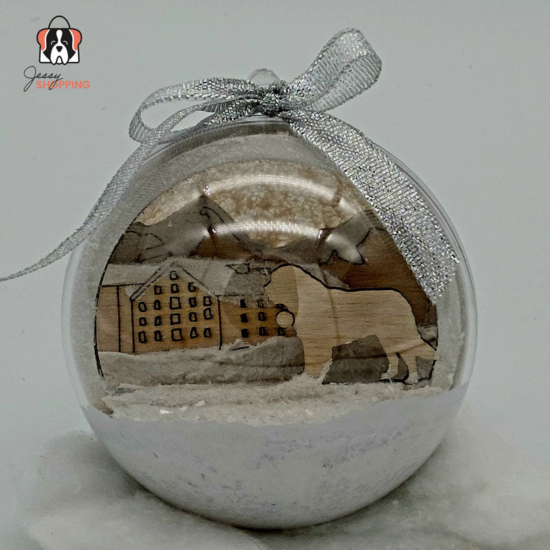 3D Saint Bernard Christmas ball