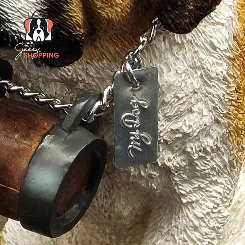 Sint Bernard zittend op ton My Dog collectie