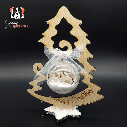 Mini Christmas tree with 3D Saint Bernard Christmas ball