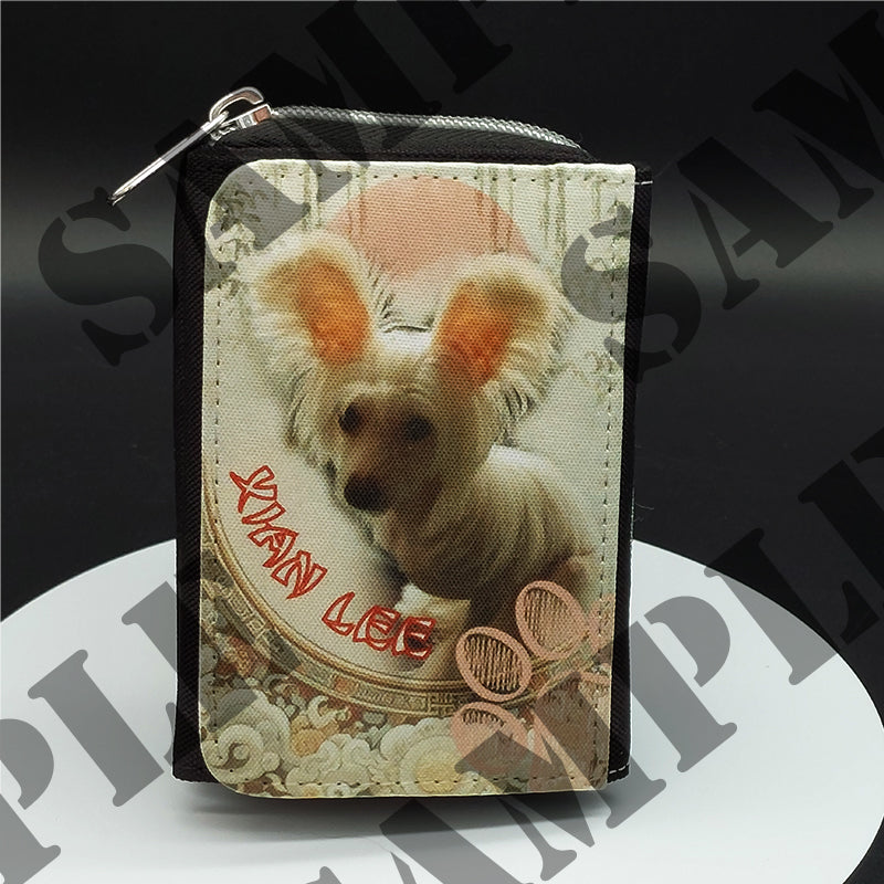 Portefeuille chien chinois à crête - Personnalisé
