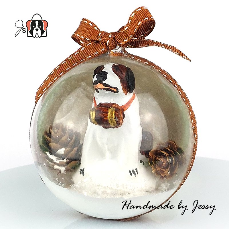 Christmas bauble with Saint Bernard