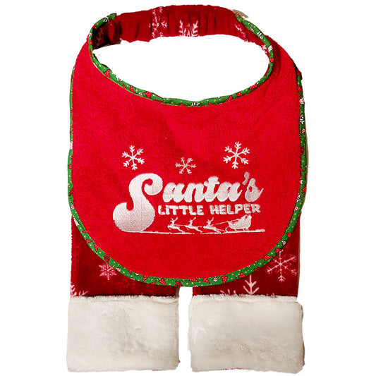 Christmas "Santa's Helper" bib and sleeve set
