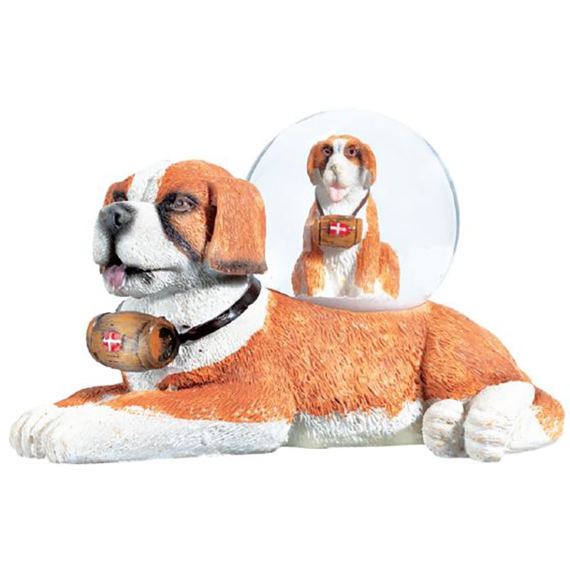 Snow globe Saint Bernard on resin figure