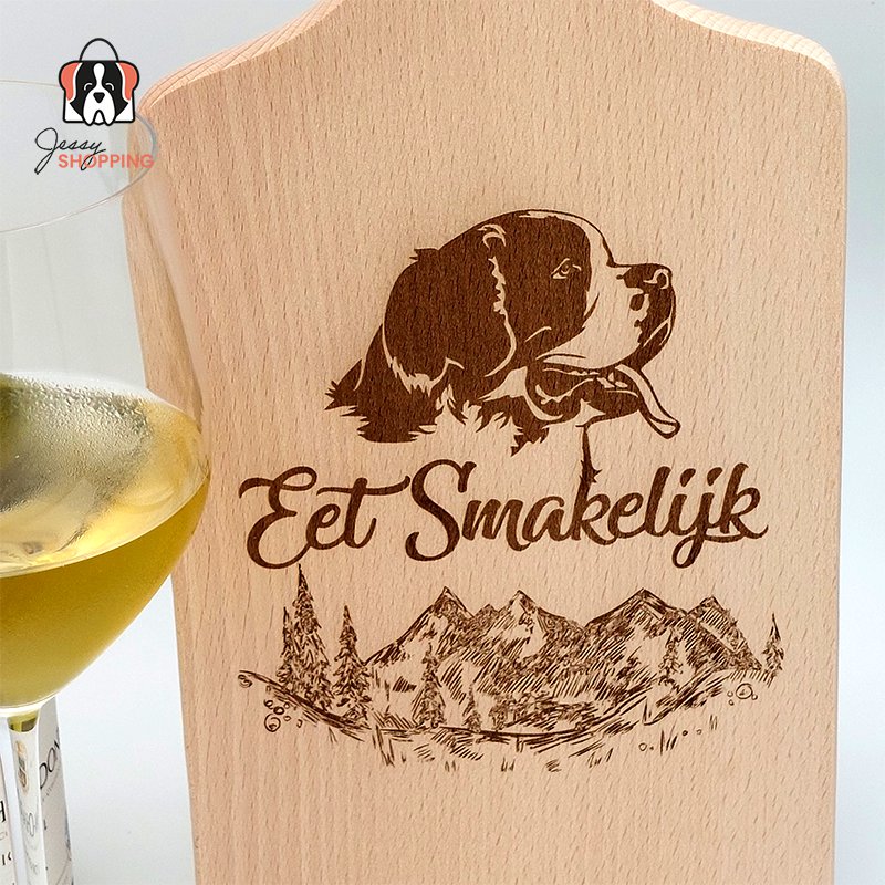 Sint Bernard Wooden cutting board 'bon appetit'