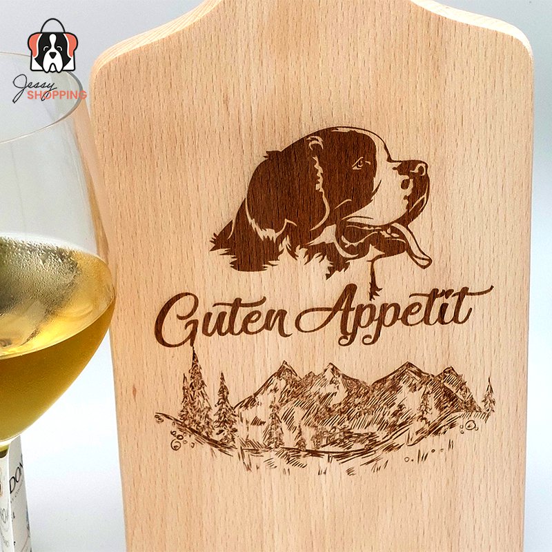 Sint Bernard Wooden cutting board 'bon appetit'