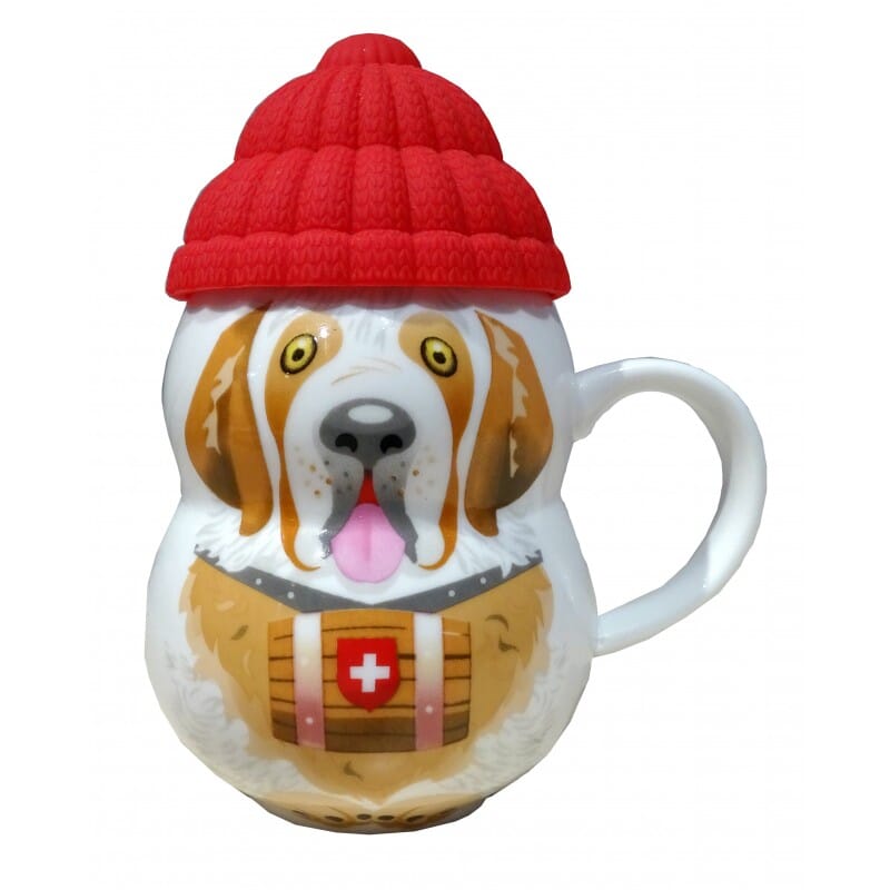 Sint Bernard mok met rode hoed Jessy Shopping