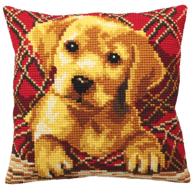 Cross Stitch Cushion Labrador Puppy "Brady" Embroidery Pattern