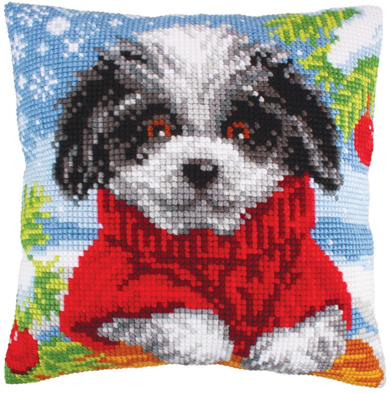 Cross stitch cushion "Wooly winter" embroidery pattern